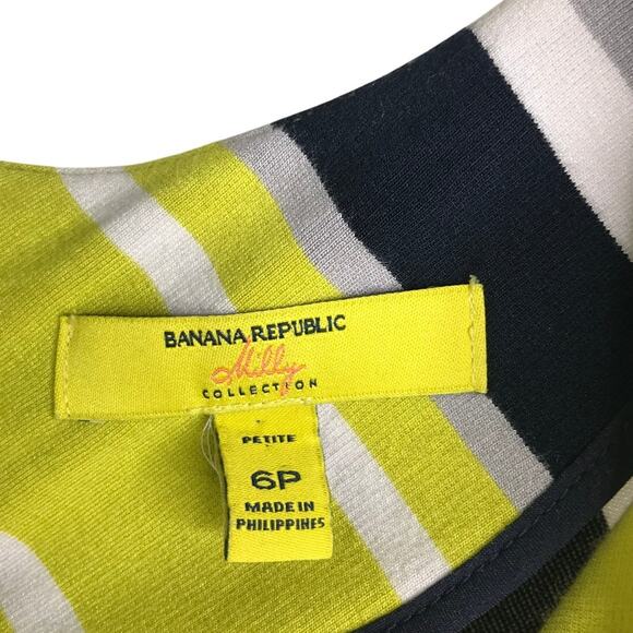 Banana Republic Dress Womens 6P Multi Color Milly Collection Sleeveless Striped - Picture 2 of 6